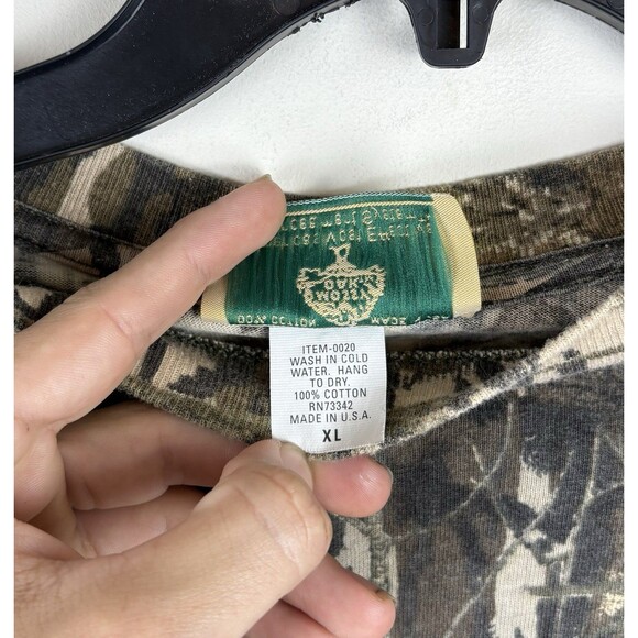Vintage 90s Mossy Oak Single Stitch Camo Long Sleeve T-Shirt / Size XL - Picture 6 of 7